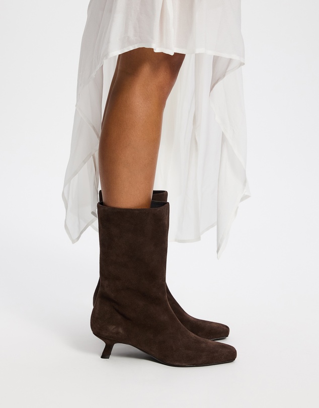 AERE - Maria Suede Kitten Heel Boots