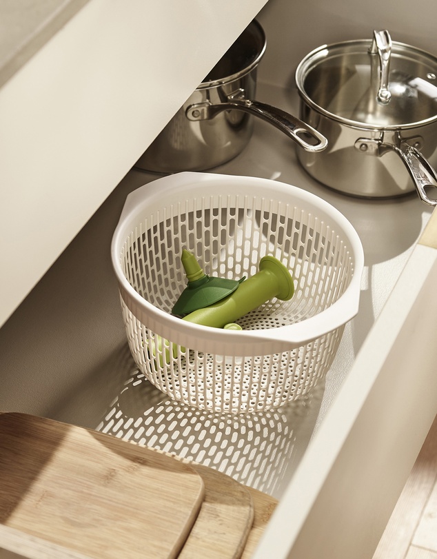 Joseph Joseph - Spindola™ In-sink Salad Spinning Colander (White/Green)