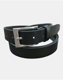 Jacaru - Jacaru 6011 Classic Men Leather Belt Black 40mm