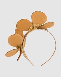 Max Alexander - Shiny Gold Flower Fascinator