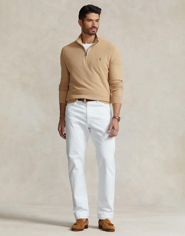 Polo Ralph Lauren - ICONIC EXCLUSIVE - Big & Tall - Mesh-Knit Cotton Quarter-Zip Sweater