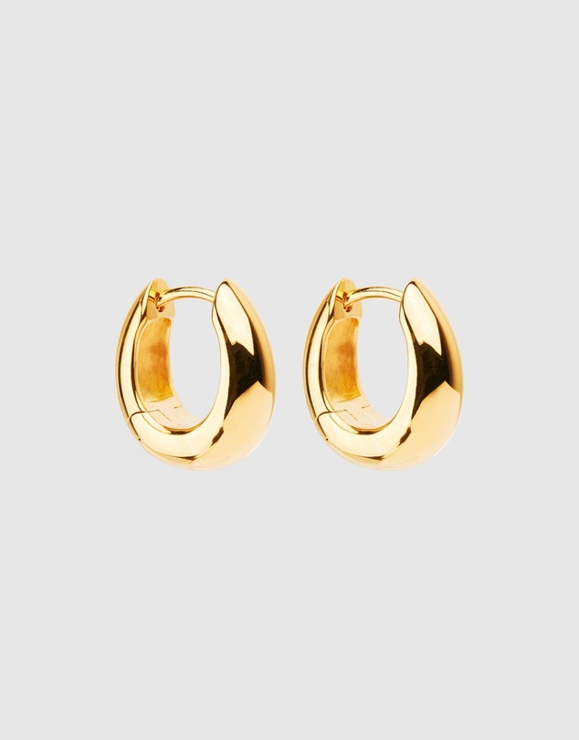 Najo - Arco Yellow Gold Huggie Earrings