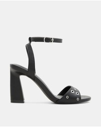 Call It Spring - Denverr Ankle Strap Eyelet Heels