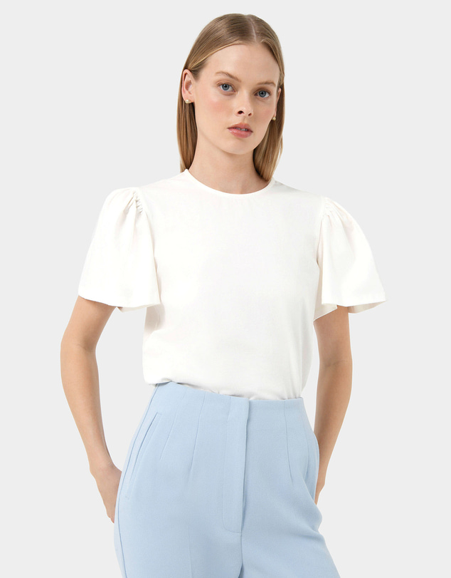 Forcast - Cayla Gathered Sleeve Tee