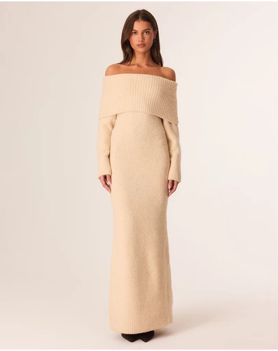 SNDYS - Winnie Off Shoulder Knit Maxi Dress