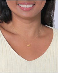 Elli Jewelry - Necklace Choker Circle Symbol Geo in 925 Sterling Silver Gold Plated