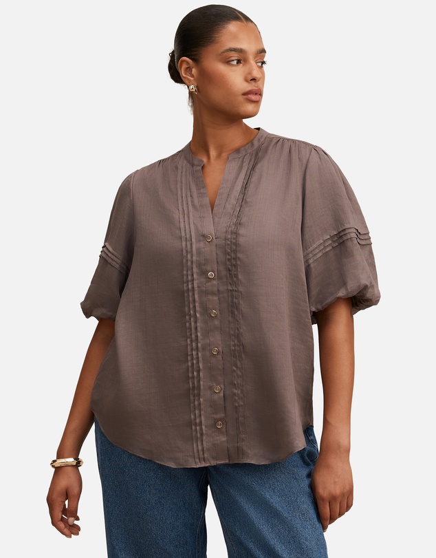 Forever New Curve - Mariella Curve Pin Tuck Blouse