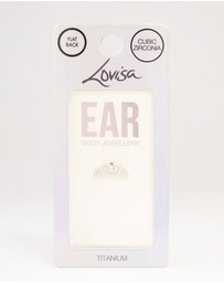 Lovisa - Titanium Cubic Zirconia Crawler Single Flat Back