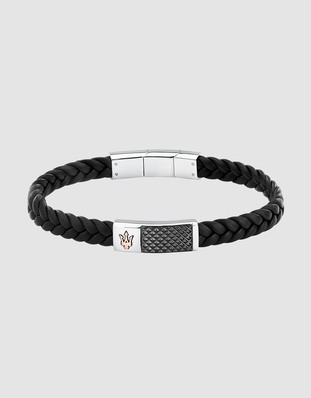 Maserati - Maserati Men's RG & Gun Metal Leather Bracelet