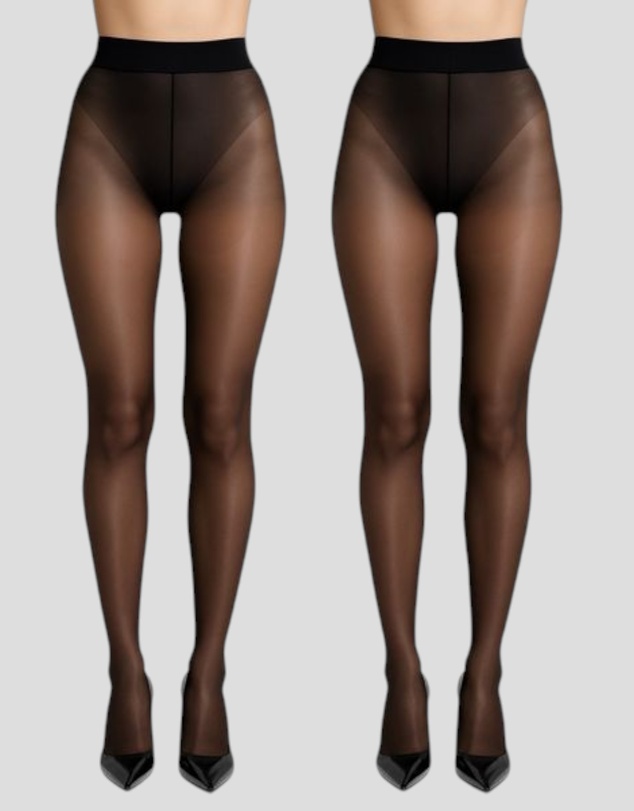 High Heel Jungle - 15 Denier Glazed Finish Tights- Luminous 2pack