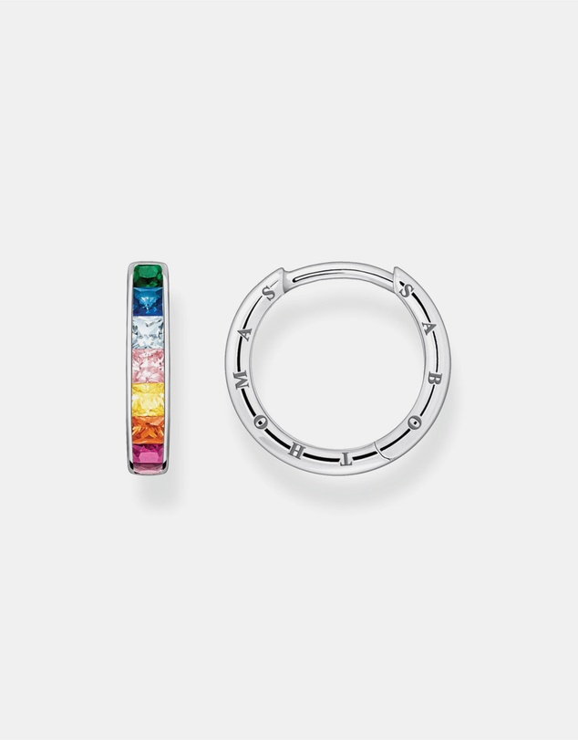 THOMAS SABO - Hoop earrings colourful stones pave silver
