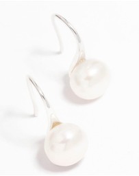 Lovisa - Silver Plated Freshwater Pearl Small Hook Drop Earrings