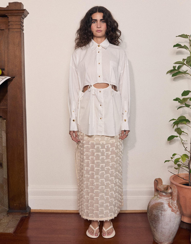 Varna - Rhea Tied Cotton Shirt