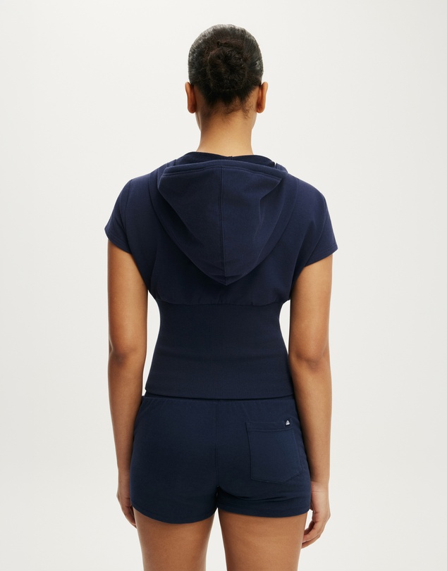 Cotton On Body Active - Sculpt Fleece Cap Sleeve Zip Through Top