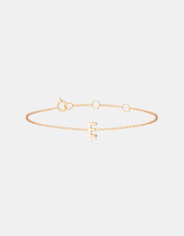 The Silver Collective - Children's A-Z Letter Bracelet - E