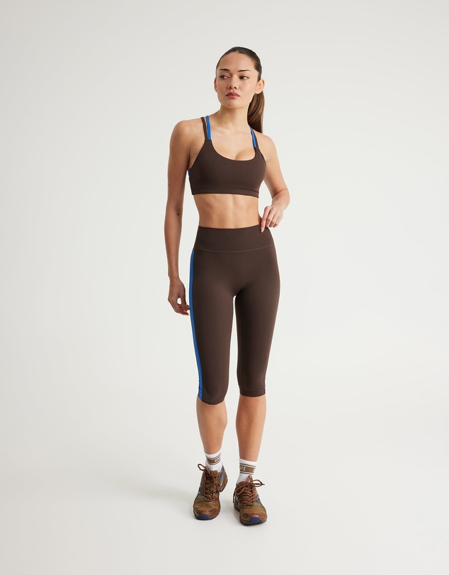 Upstate - Air Sculpt Strappy Layered Crop - Espresso