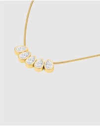 Rosefield - Playful Diamonds Multi Drops Gold-Tone Necklace