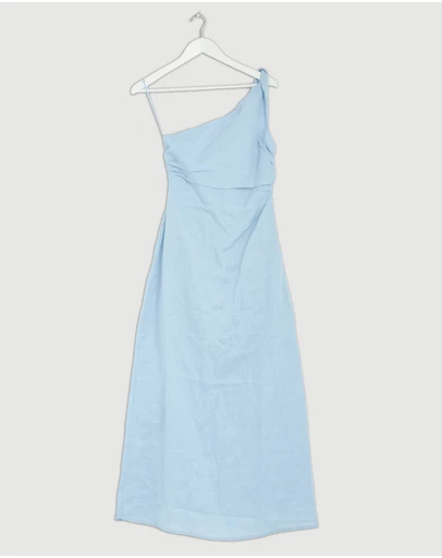 Revibe - Repaired AERE Lettie One Shoulder Maxi Dress - AU 8