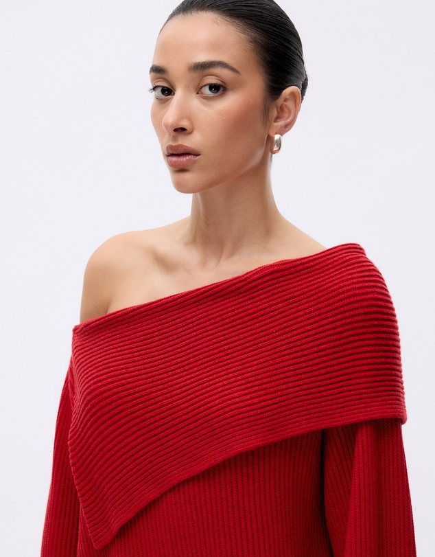 Minima Esenciales - Vireo Cotton Cashmere Blend Off Shoulder Knit Top