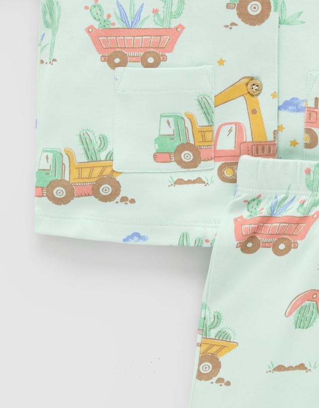 Purebaby - Button Up Sleep Pyjama Set -Kids-Babies