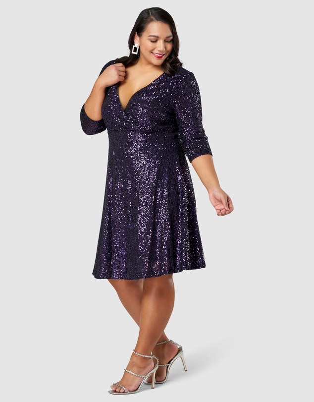 Pink Dusk by Curve Project - Are You Jelly Sequin Dress