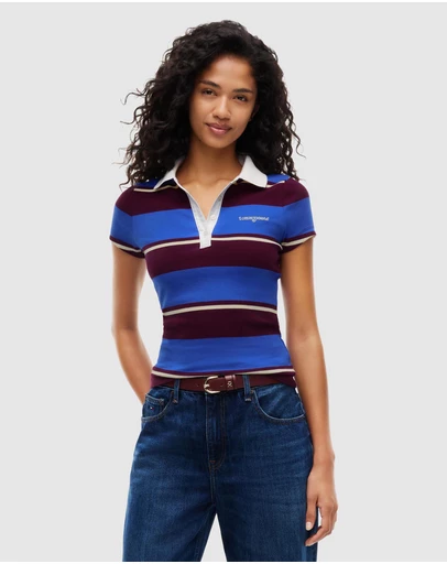 Tommy Jeans - Slim Script Rib Short Sleeve Polo