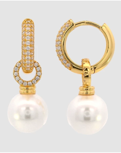 Georgini - Georgini Adagio Duo Hoop Pearl Earring Gold