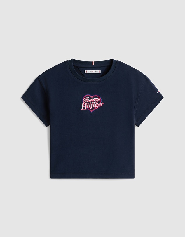 Tommy Hilfiger - Heart Embroidery Logo Jersey T-Shirt - Kids