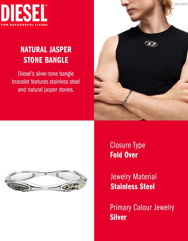 Diesel - D Logo Silver Bracelet