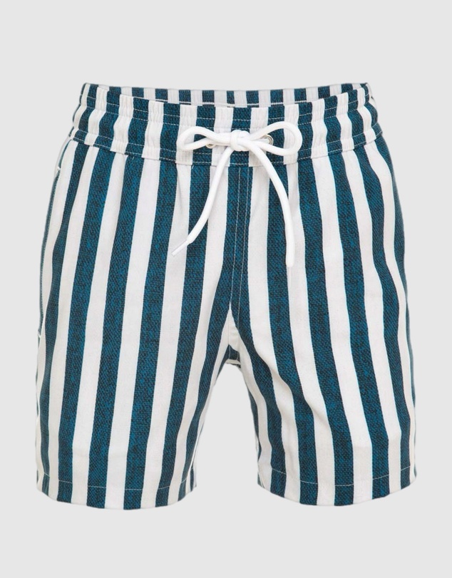 Tolu Australia - Boys Swim Shorts With Navy Blue Stripes