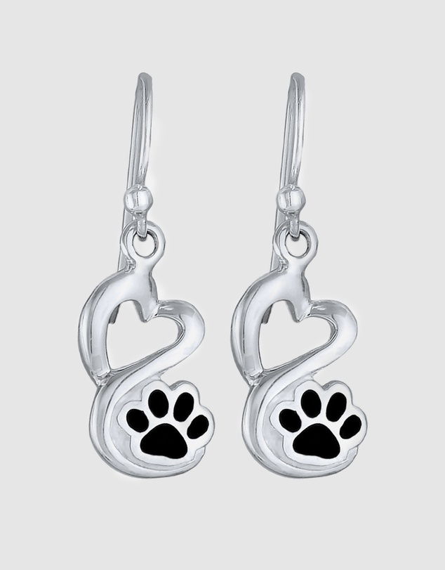 Elli Jewelry - Earrings Hanger Heart Enamel 925 Sterling Silver