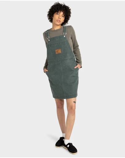 Element - Womens Dungaree Canvas Mini Dress