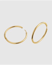 Rosefield - The Octagon XS - Gold Tone Watch and Hoop Earring Set