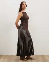 Atmos&Here - Mary Knitted Stripe Midi Skirt