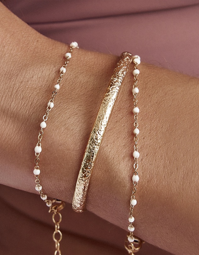 Arms Of Eve - Peggy Gold and Enamel Bracelet - Vanilla