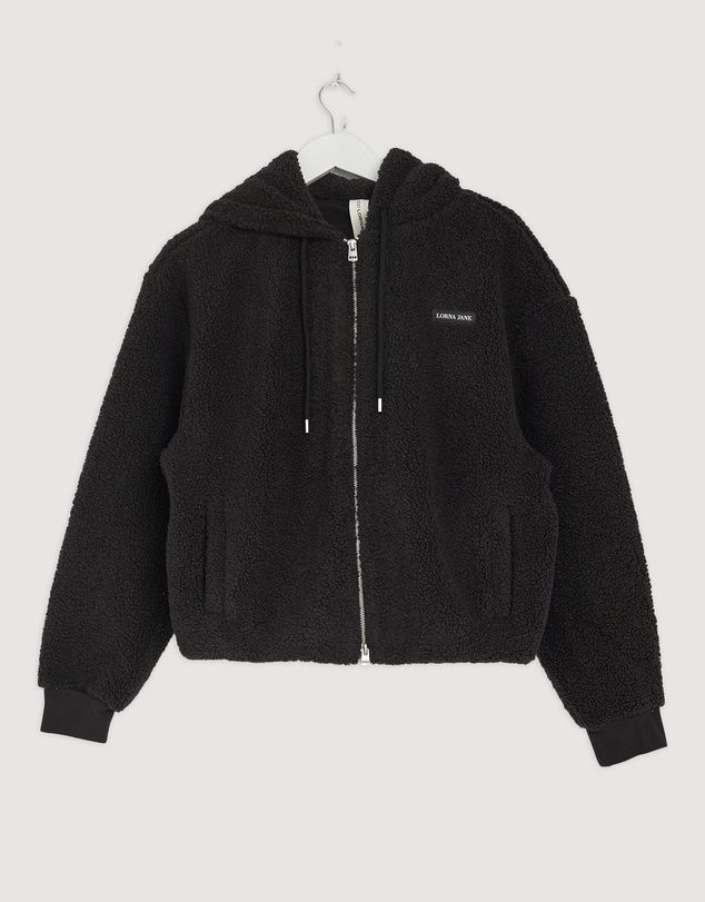 Revibe - Repaired Lorna Jane Field Teddy Zip Through Hoodie - AU 10