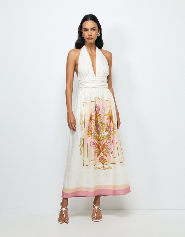 AERE - Giselle Linen Halter Maxi Dress
