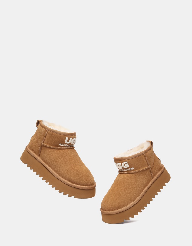 EVERAU - Australian Shepherd Ugg Helia Platform Cow Suede Upper UGG Boots