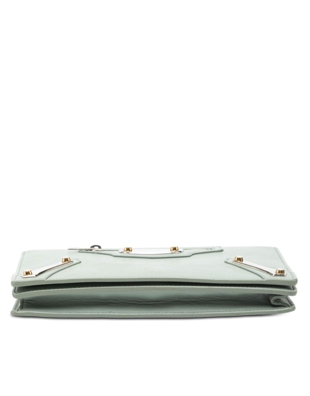 Pre-Loved by Azura Reborn - Pre-Loved Leather Metal Plate City Wallet on Chain