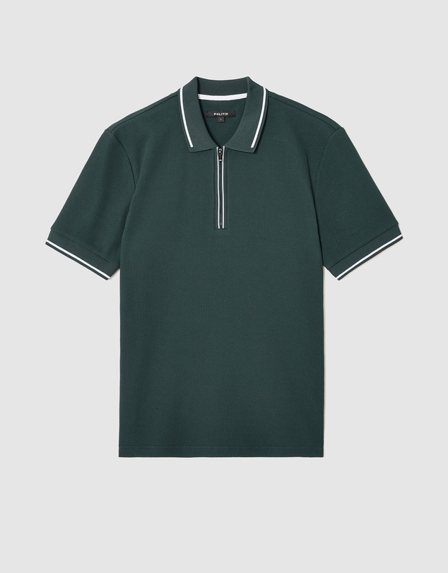 Politix - Morgan Textured Zip-up Polo