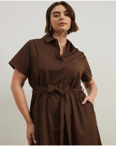 Atmos&Here Curvy - Mia Relaxed Midi Shirt Dress