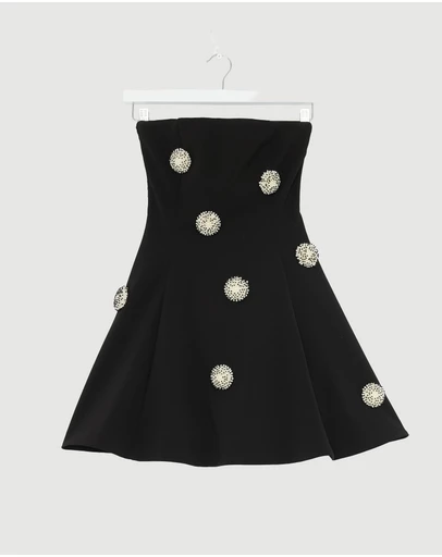 Revibe - Repaired BY JOHNNY. Priscilla Pearl Strapless Mini Dress - AU 8