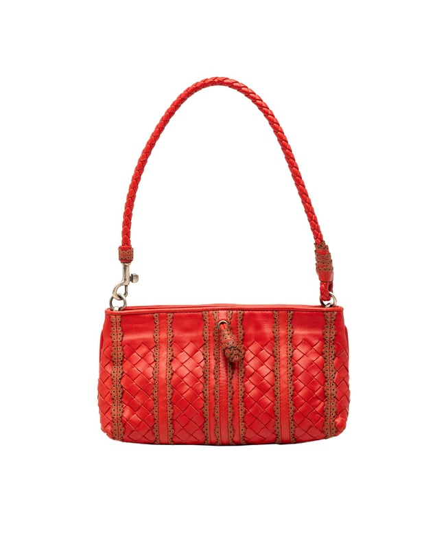 Pre-Loved by Azura Reborn - Pre-Loved Leather Intrecciato Stripe Shoulder Bag