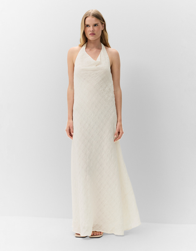 UNISON - Self Check Halter Dress