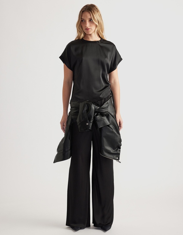 Decjuba - Frankie Satin Side Tie Top