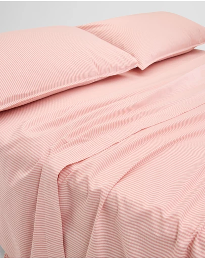 Country Road - Brae Australian Cotton Stripe Queen Flat Sheet