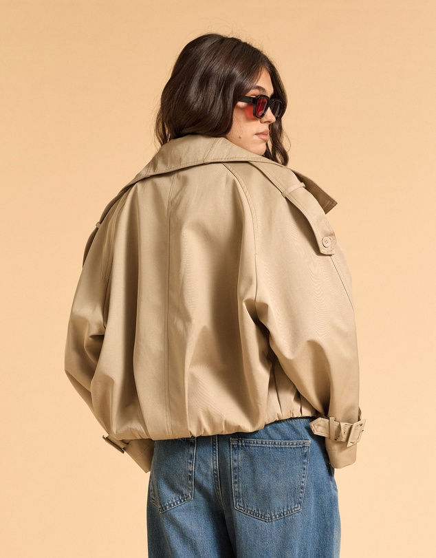 MVN - Funnel Neck Short Trench Coat