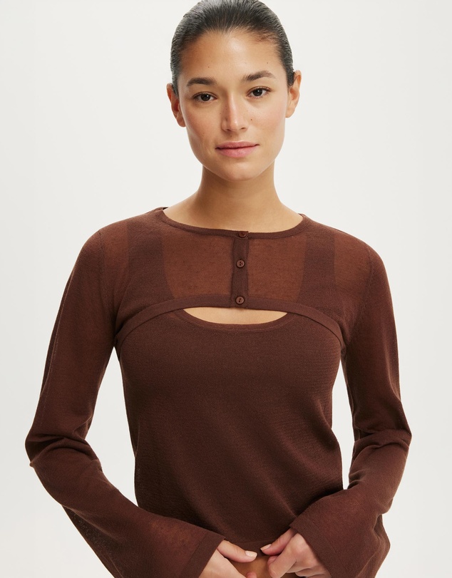 Cotton On - Shrug Sheer Knit Top