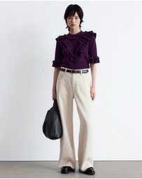 & Other Stories - Pointelle-Knit Ruffle Top
