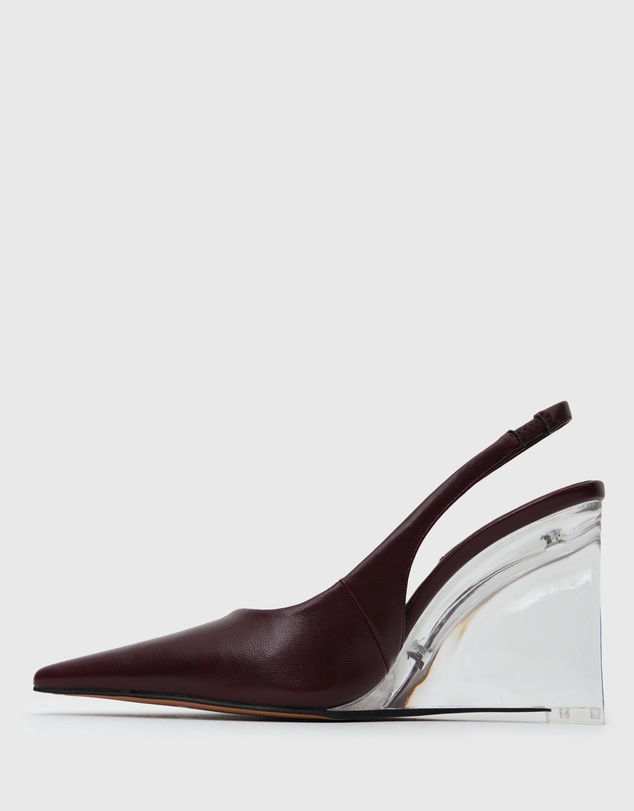 Betts - Kane Pointy Toe Slingback Wedge Shoes